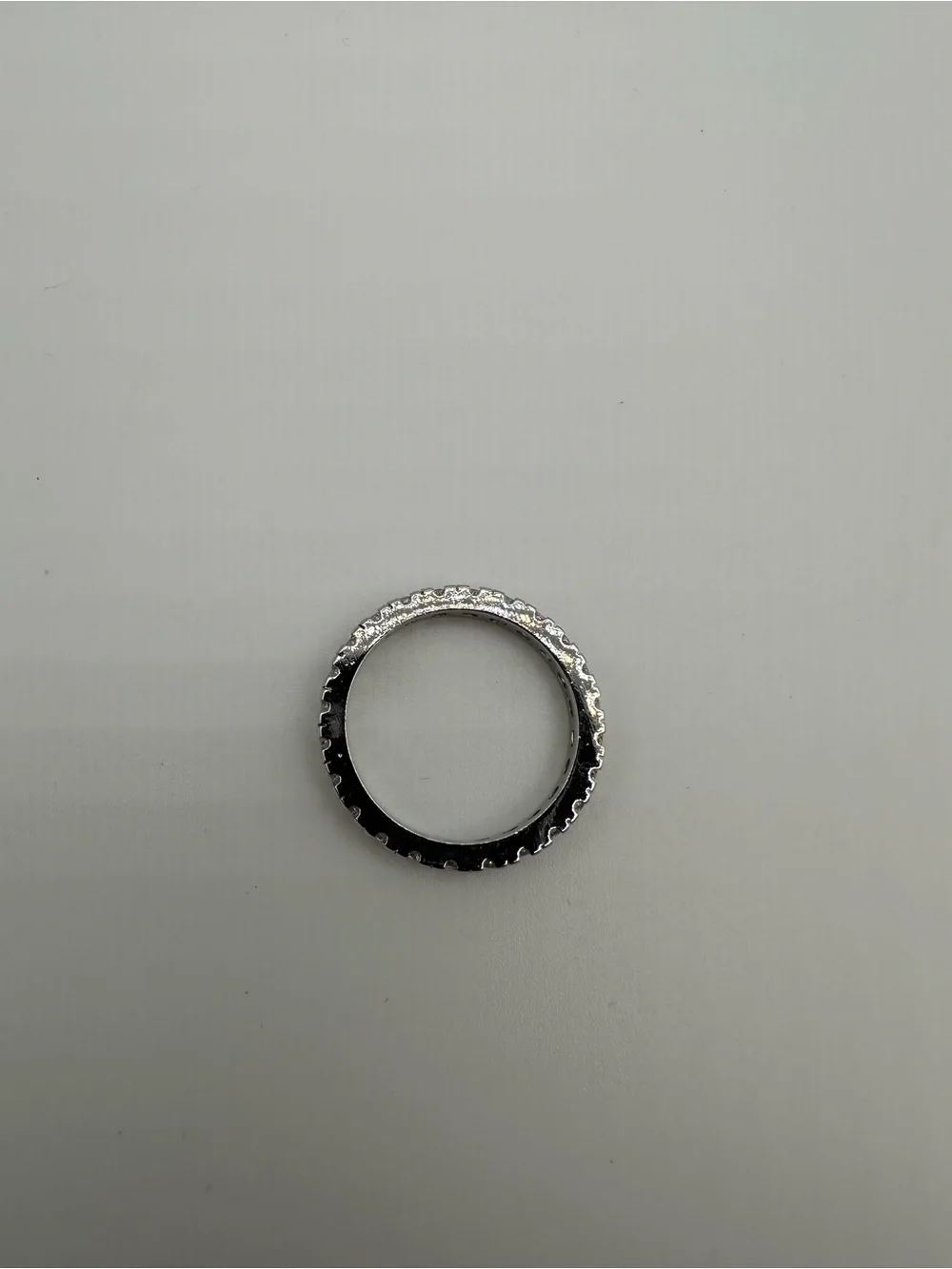 925 Sterling Silver Clear Round Prong Set Eternity Band Ring, Size 10